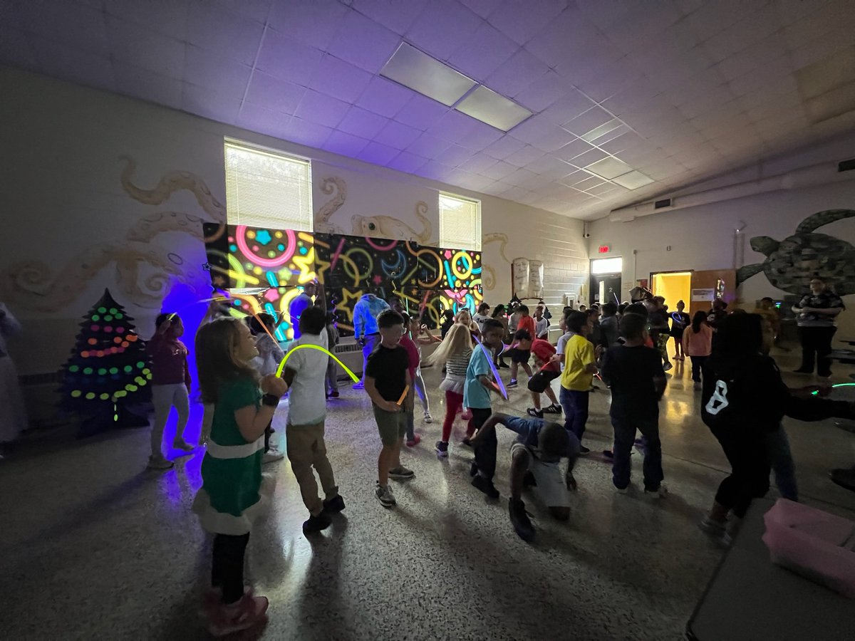 How did @BellwoodBulldog  get a 96% student attendance rate today?? We had a glow dance party during every lunch time today. It was so fun!! @ccpsinfo #oneccps #attendancematters