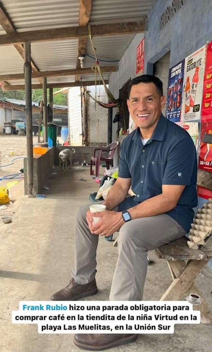 NASA Astronaut Frank Rubio takes a coffee break while visiting his home town of La Union. 🇸🇻
