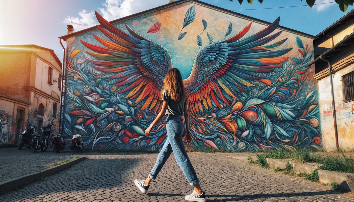 #ultimora Ragazza passa davanti a murale con le ali e decide di non farsi la foto lercio.it/ragazza-passa-…