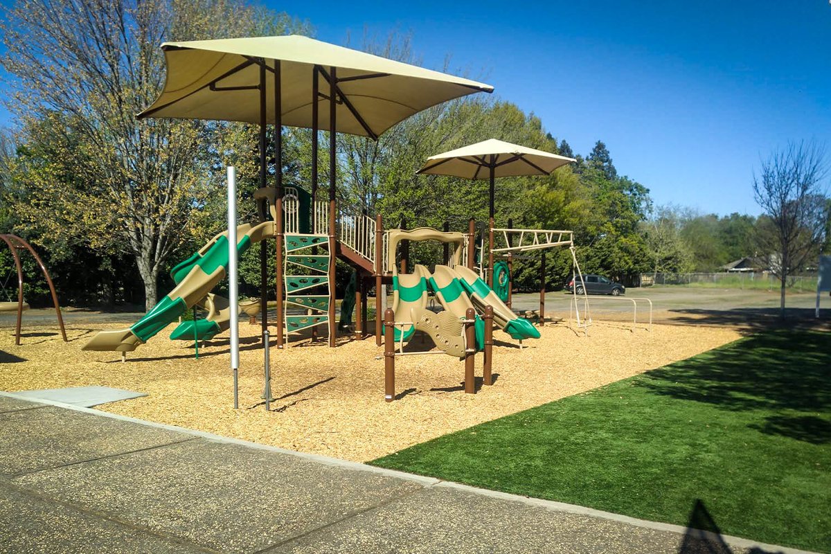 NorCalRec's tweet image. Take a look at the latest green transformation by Northern California Recreation at Grace Community Church in Chico, CA! 🌳 We may not have installed the playground equipment, but we've laid down lush turf that brings a fresh vibe to playtime. #TurfTransformation #CommunityBuild