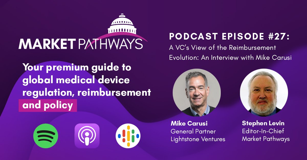 Episode #27 Now Available - A VC’s View of the Reimbursement Evolution: An Interview with Mike Carusi of @LightstoneVC 

#Reimbursement has gone from being largely ignored to becoming top of mind for both product companies and investors: bit.ly/3TVkJ98