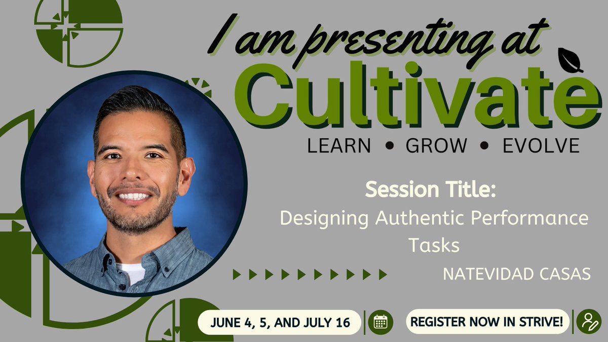 Looking forward to presenting at this year's Cultivate on Designing Authentic Performance Tasks. Join me as we explore ways to create performance tasks that are aligned to standards and promote inquiry. 

Excited for the discussion ahead!

#Cultivate24 #FISDLearns