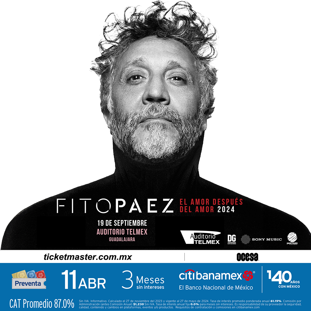 El cantautor Argentino llega al escenario del Auditorio TELMEX para ponernos a cantar sus más grandes éxitos 🤩 📅 19 Septiembre | 🕗 21:00 hrs 🎫 Boletos en Ticketmaster y taquilla del Auditorio TELMEX sin cargo por servicio. 🎫 Preventa CitiBanamex: 11 Abril