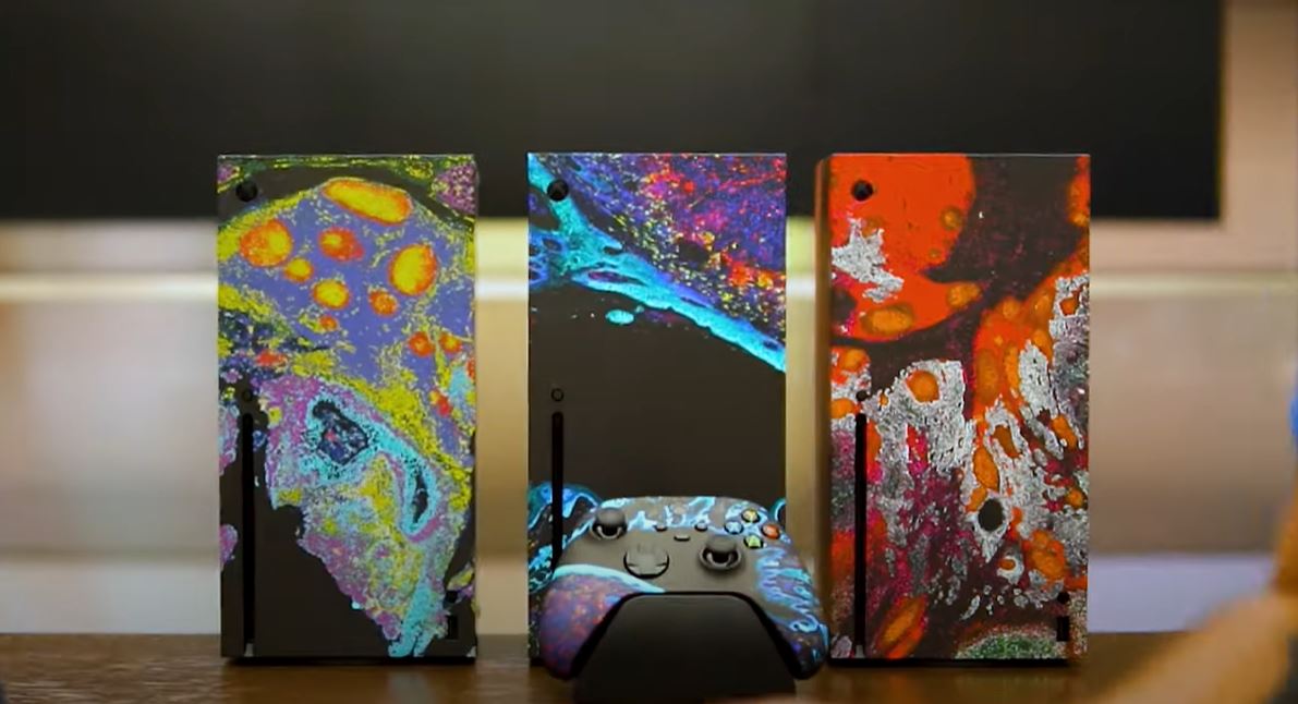 Gaming Gear Drop! Imagery from @NanoString's GeoMx featured on limited-edition #Xbox consoles. Support #AU @CureCancer. Bid here Cure Cancer x Xbox ANZ: Bid on Custom Xbox Series X Consoles #SpatialBiology #Microsoft #CancerCure