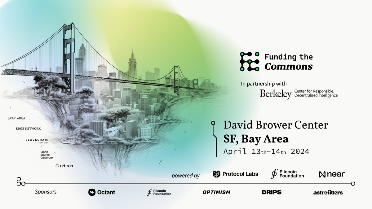ONLY THREE days left until #FtCBerkeley! 🚨🚀 Join us for talks on AI, open-source data, #web3 funding, impact verification, and much more. Don't miss your chance to shape the future of public goods funding. Secure your spot: lu.ma/FtCSF2024 #LabWeekPG