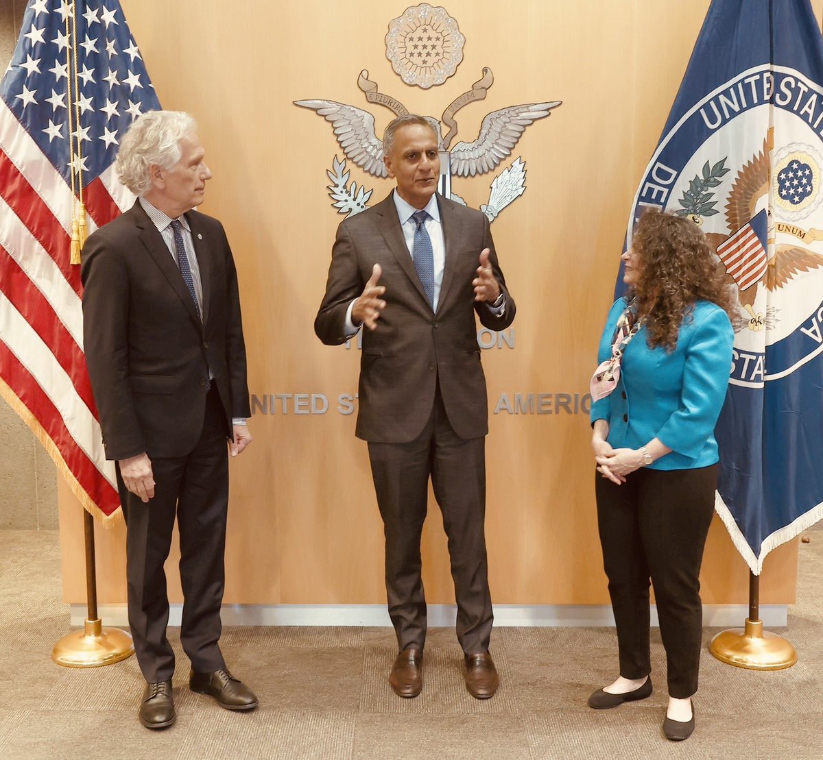 It was truly a pleasure to welcome @DepSecStateMR Richard Verma to Geneva today! Grateful for our discussion on U.S. engagement at the @UN_HRC and all we have accomplished so far during our term of membership.