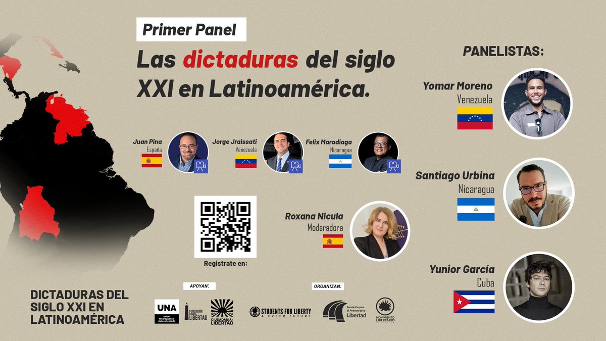 Las dictaduras del siglo XX en Latinoamérica Estaremos en #Madrid con @SFLMadrid y @AdvanceLib, en nuestro evento donde trataremos las circunstancias que han situado al continente en una batalla entre el autoritarismo y libertad. Contaremos con panelistas de primer nivel como