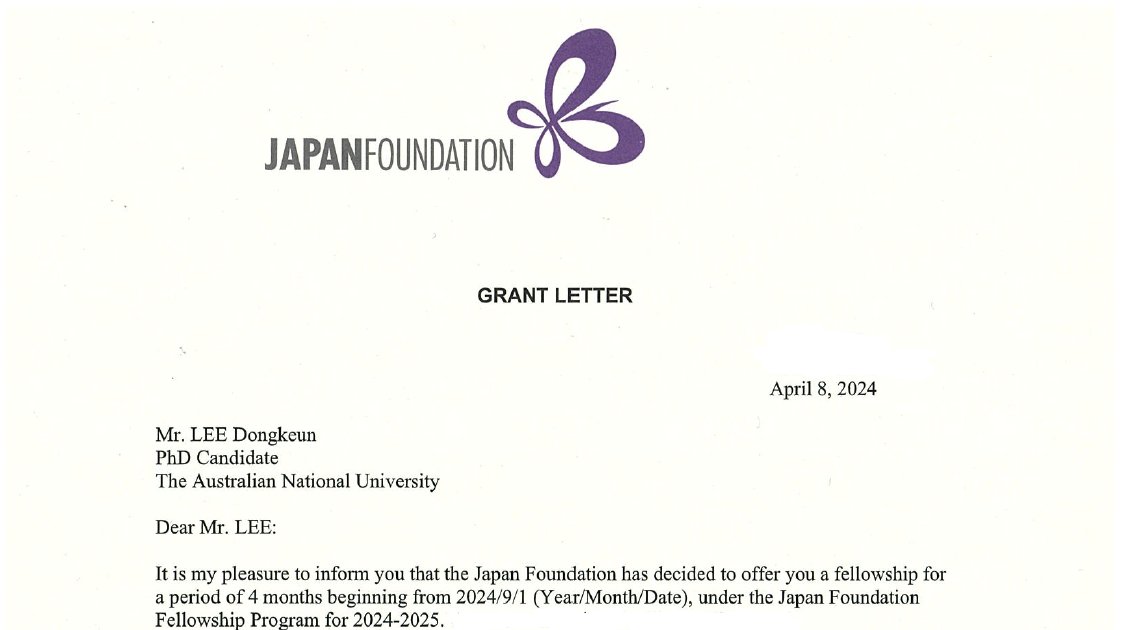 I am glad to share that I have been chosen as a 2024-2025 Japanese Studies doctoral fellow by the @Japanfoundation. I cannot wait to visit Tokyo in September for the fieldwork for 'Sea Power in the Indo-Pacific'.