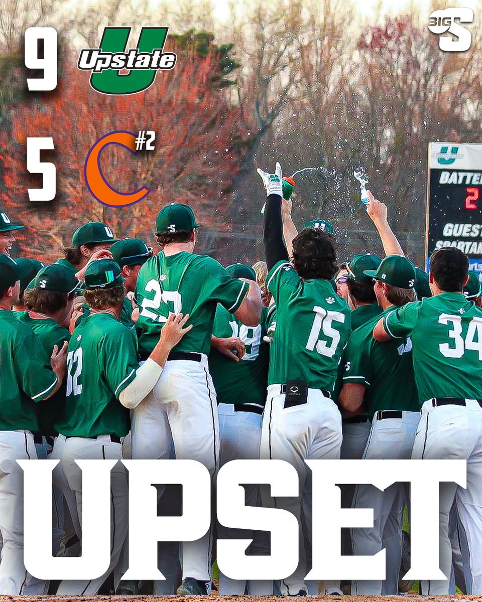 Big South Conference (@bigsouthsports) on Twitter photo ๐๐ข๐ช๐ก ๐๐ข๐๐ฆ ๐ก๐ข. ๐ฎ ๐คฏ
USC Upstate defeats Clemson and takes down the second-ranked team in the nation!
#BigSouthBase | <a href="/UpstateBSB/">USC Upstate Baseball</a> ๐๐ข๐ช๐ก ๐๐ข๐๐ฆ ๐ก๐ข. ๐ฎ ๐คฏ
USC Upstate defeats Clemson and takes down the second-ranked team in the nation!
#BigSouthBase | <a href="/UpstateBSB/">USC Upstate Baseball</a>