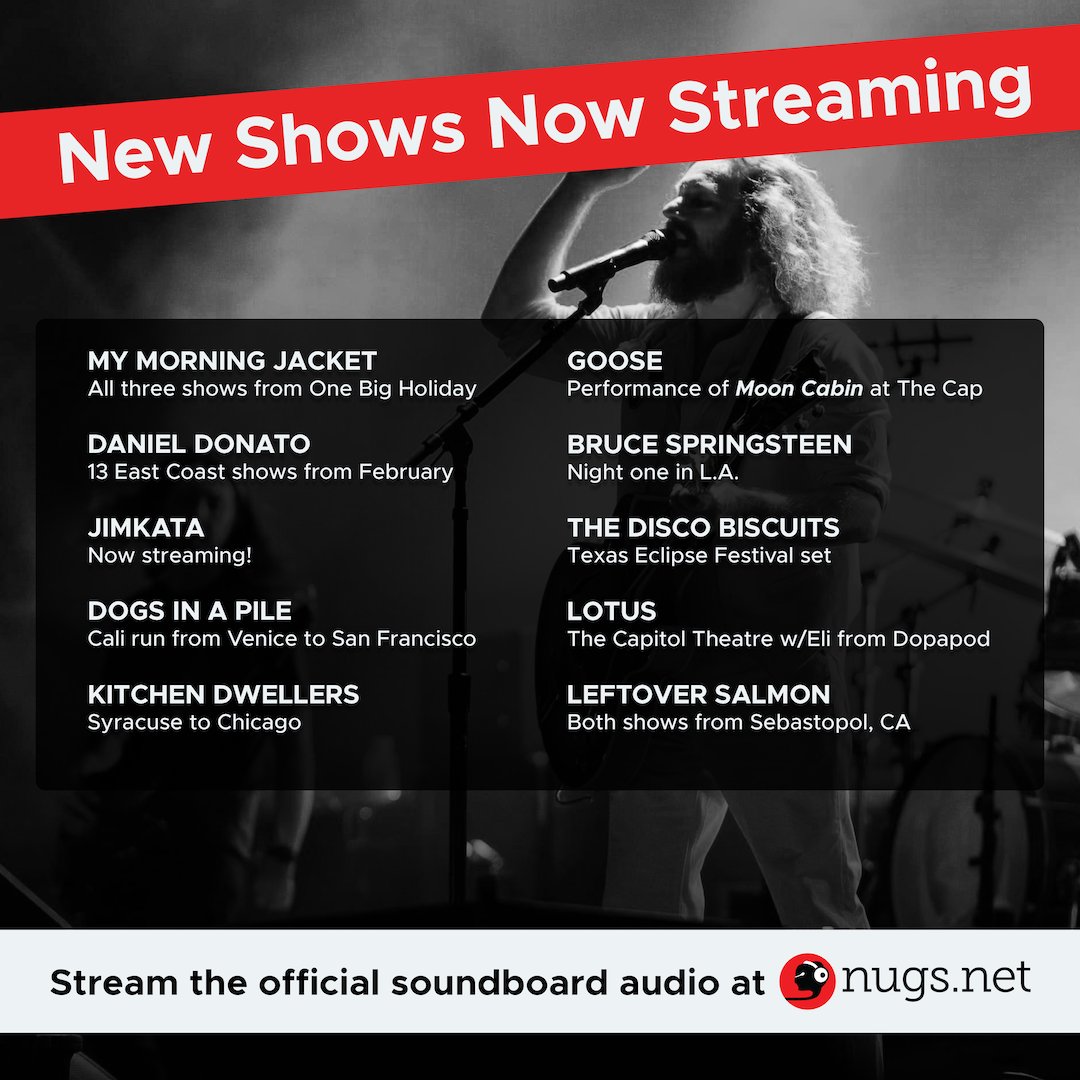 Check out the app 👀 In today are new soundboards from @goosetheband, @MyMorningJacket, @Springsteen and more 🔥🎧👉 2nu.gs/RecentlyAddedTw Stream all these official releases and a lot more with a free 7-day trial.