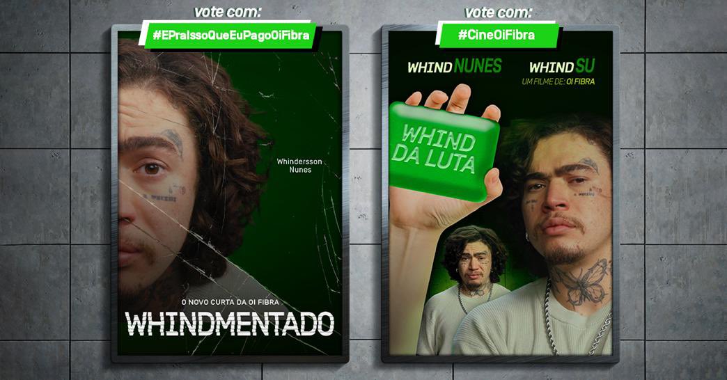 Eu digo pra vocês que minha vida é coisa de cinema... aí oh, a @oi_oficial concorda e até lançou a pergunta: qual seria o cartaz do meu filme? Diga aí, rapaz: use a hashtag oficial de cada opção pra votar. Quero só ver 👀🍿 #OiOficial”