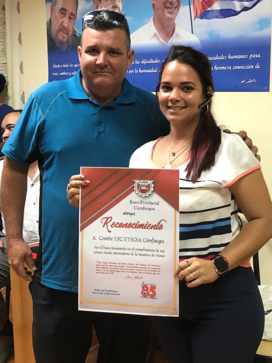 En la tarde de hoy se realizó el Balance Provincial del Sector de las Comunicaciones, se reconoció la integralidad y buen desempeño en lo administrativo y en el trabajo sindical y de la #UJC Muchas Felicidades a los trabajadores de @ETECSA_Cuba Cienfuegos #EsteEsNuestroAzul 💙