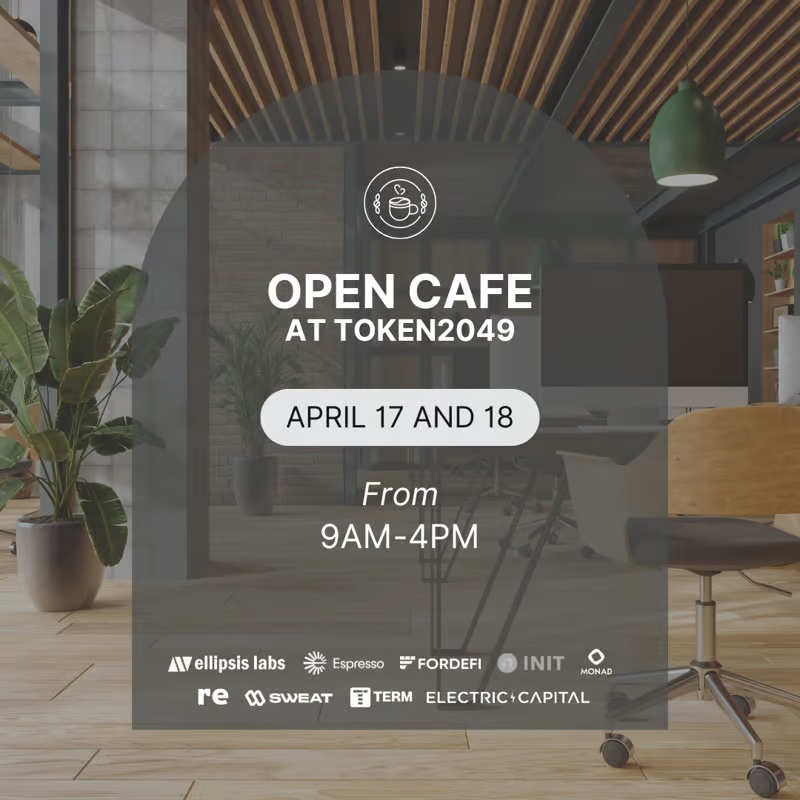 Join us for a cup of coffee with @electriccapital at the Open Cafe at @Token2049 Dubai on 4/17 - 4/18 ☕ RSVP: lu.ma/9gumcoay