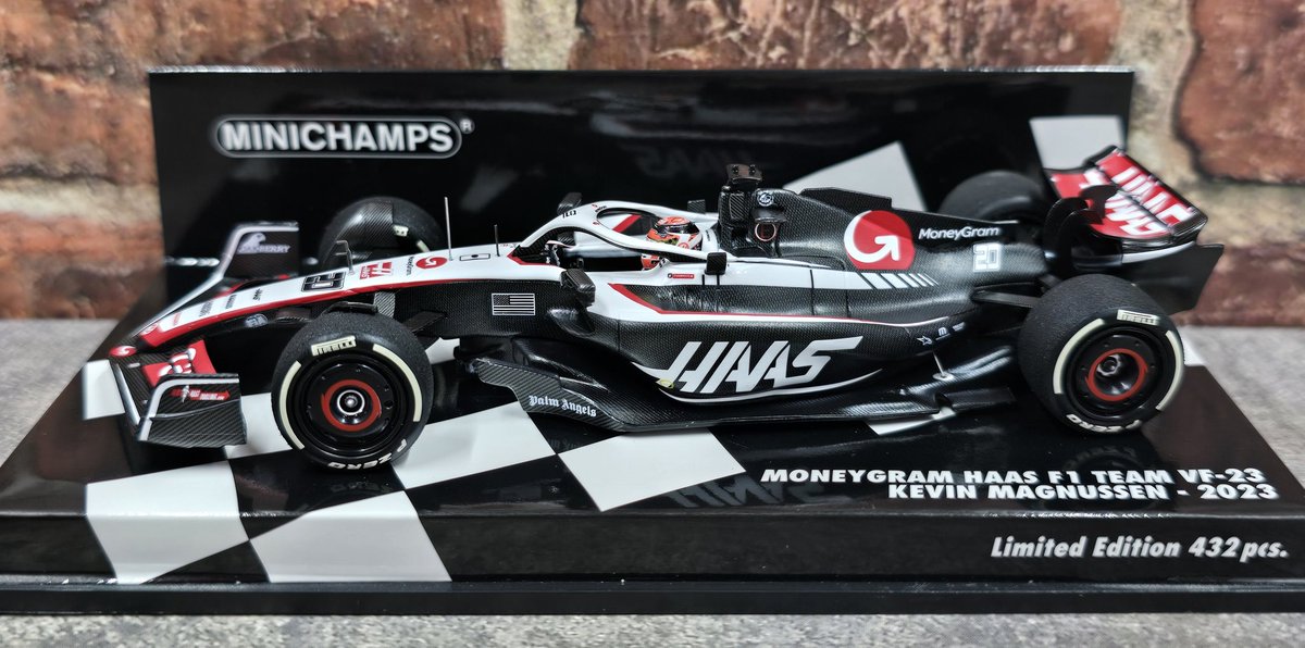 New addition, MInichamps 1/43rd Scale Kevin Magnussen 2023 MoneyGram Haas F1 Team VF-23.