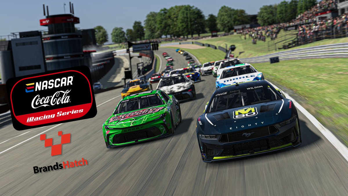 We've officially made it to another eNASCAR Coca-Cola iRacing Series night in A... wait a sec, where are we? ENGLAND? 🇬🇧 The fifth race of the 2024 season heads over to Brands Hatch for a special race format! RACE 🧵 #eNASCAR | @ENASCARGG | #eCCiS @iRacing | @CocaColaRacing