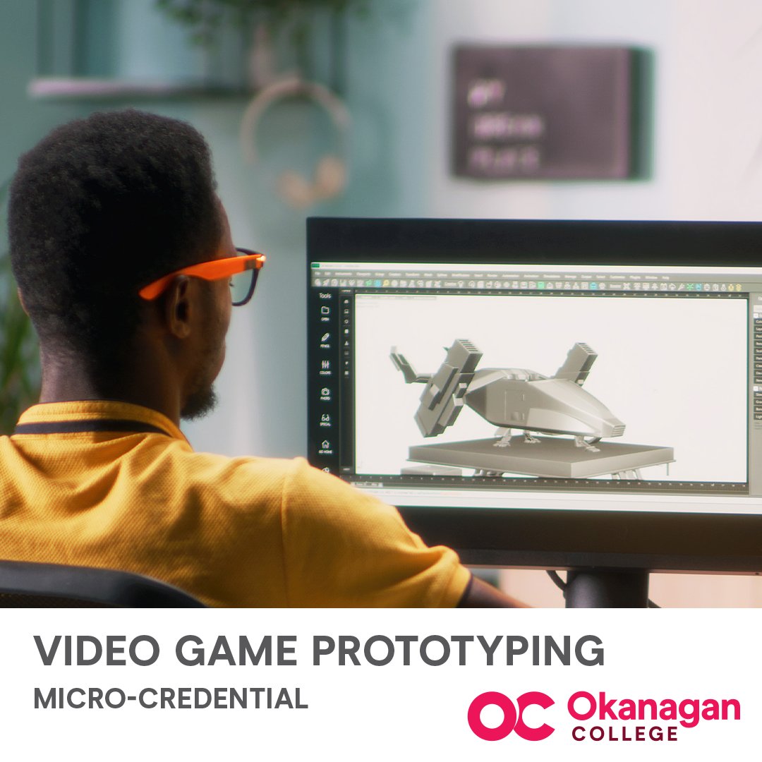 Get ready to level up your skills with our upcoming Video Game Prototyping Micro-Credential program! 🎮 Dive into the world of game design and development and learn how to bring your gaming concepts to life. To register, visit okanagan.bc.ca/form/micro-cre…