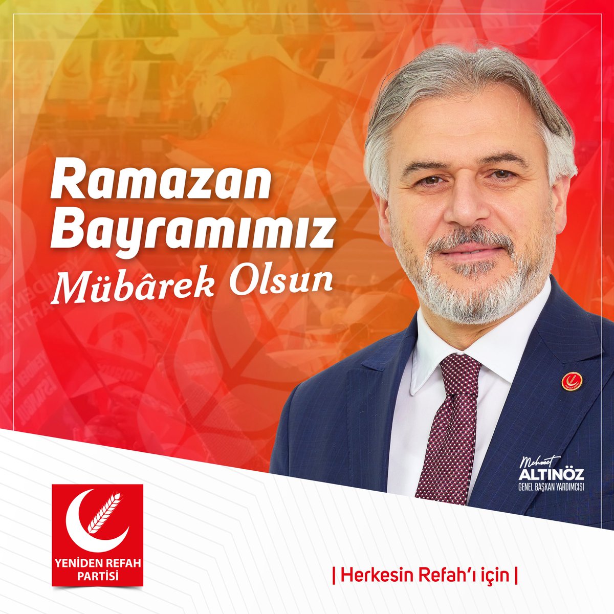 Aziz milletimizin ve tüm İslâm Âleminin Ramazan Bayramı’nı kutluyor, Doğu Türkistan ve Filistin/Gazze başta olmak üzere tüm kardeşlerimizle birlikte Hakk, adalet, barış ve refah içerisinde nice bayramlar dilerim. Ramazan Bayramı'mız mübarek olsun.🌙