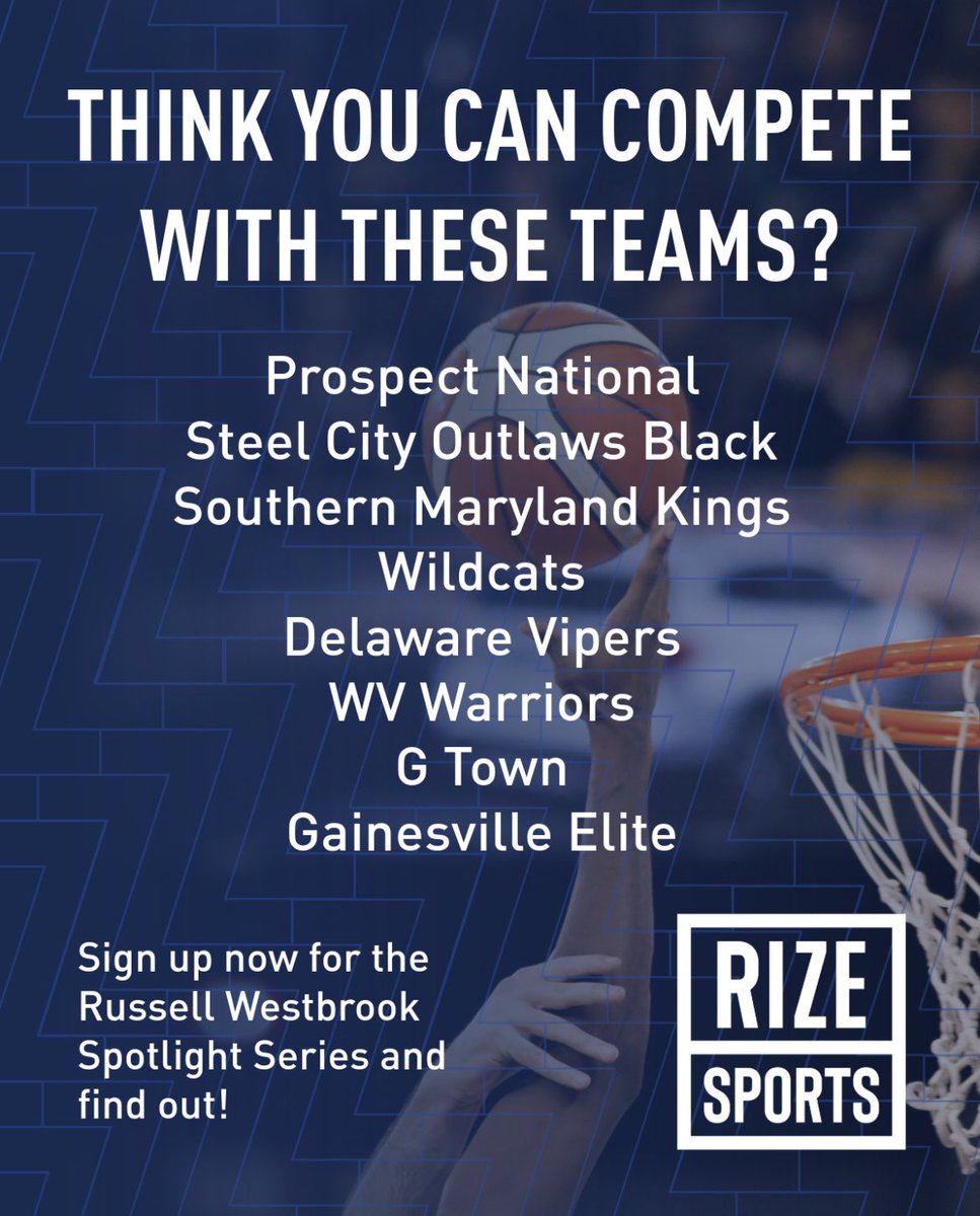 Rize Sports (@rizesportspa) on Twitter photo Showcase your skills at the Russell Westbrook Spotlight Series‼️🏀
🔗: rizesports.playacevents.com/label/spotligh…
#rizesports #youthbasketball #aaubasketball #russellwestbrook #pittsburghpa #pittsburghbasketball <a href="/russwest44/">Russell Westbrook</a> Showcase your skills at the Russell Westbrook Spotlight Series‼️🏀
🔗: rizesports.playacevents.com/label/spotligh…
#rizesports #youthbasketball #aaubasketball #russellwestbrook #pittsburghpa #pittsburghbasketball <a href="/russwest44/">Russell Westbrook</a>