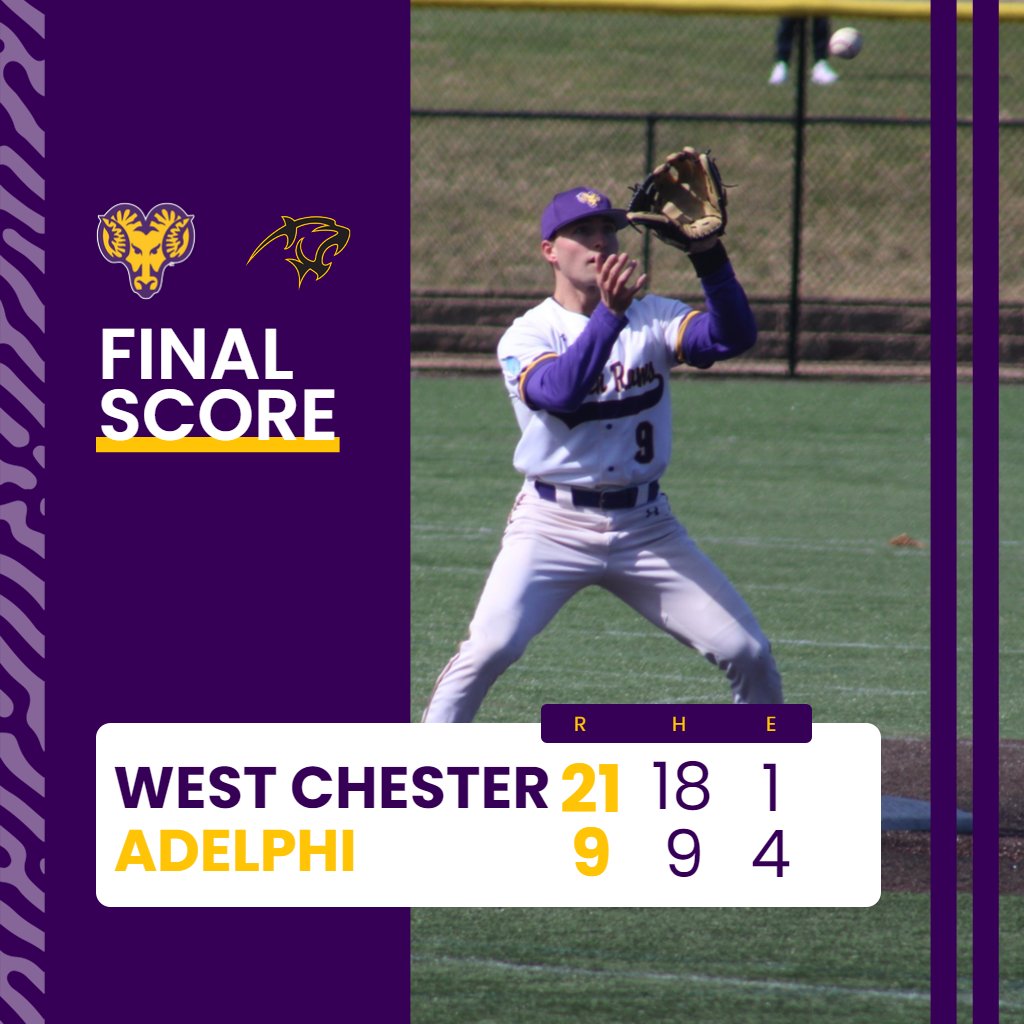 BASE: West Chester rolls to a 21-9 victory over Adelphi! #ramsup