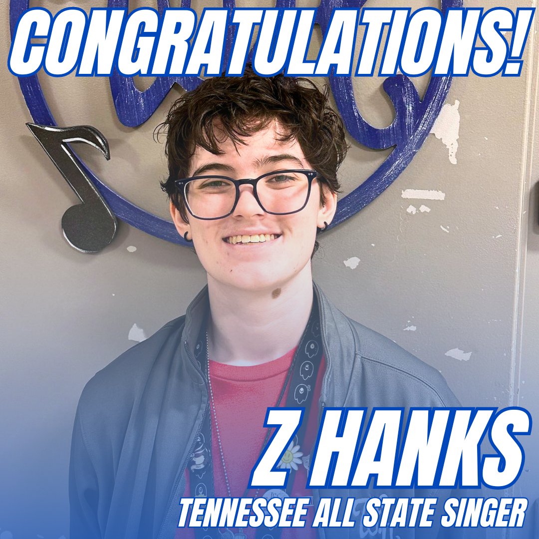 Congratulations to Z Hanks!  Tennessee All State Singer!