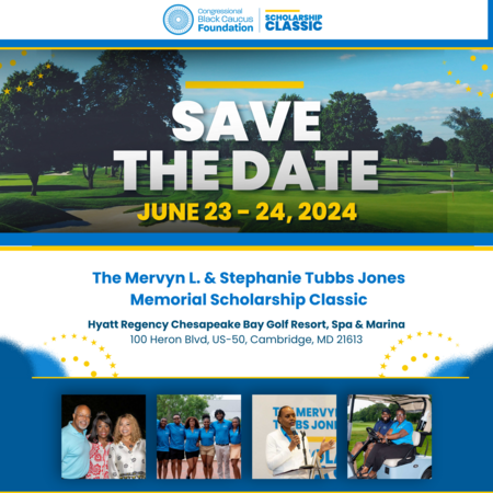 Mark your calendars! 🏌️‍🎾 The Mervyn L. & Stephanie Tubbs Jones Scholarship Classic returns on June 23-24, 2024 in Chesapeake, MD. Join us as we tee off and serve for a purpose - to raise funds for deserving Black college students in their education journey. #SClassic