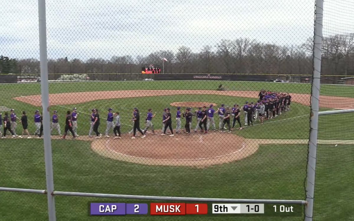 . <a href="/MuskieBaseball_/">Muskingum Baseball</a> <a href="/JakeKrupar/">Jake Krupar</a> <a href="/CoachRider3/">Coach Rider</a>  Great come from behind win in Game 2 by the Muskies! Perfectly placed bunt with the bases loaded and the Muskies score 2 to walk it off!!!