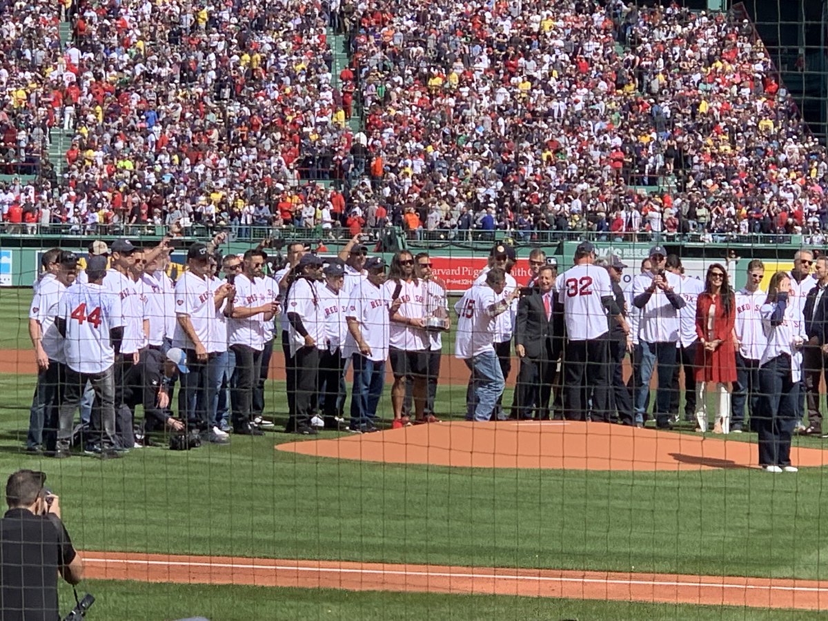 Hope springs eternal on opening day - particularly when celebrating the legacies of Tim Wakefield and Larry Lucchino..amazing 2014 team turnout along with Tim Wakefield’s beautiful children…❤️