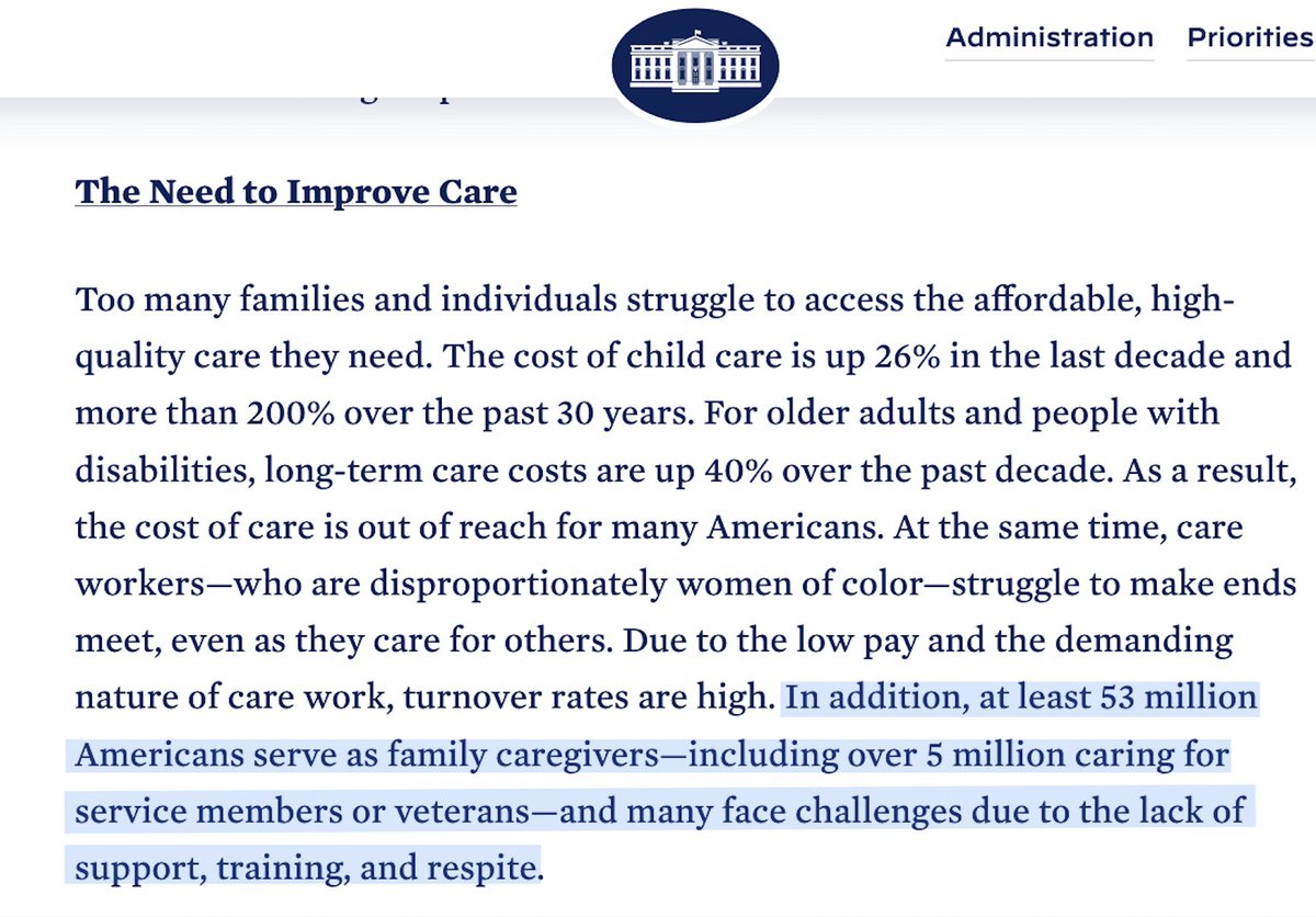 And thank you @POTUS & @WhiteHouse for uplifting our #CaregivingInTheUS research w/ @AARP to spotlight the realities family caregivers face. We can & we must make caregiving more sustainable, equitable, & dignified. #ActOnRAISE #CareCantWait 3/3