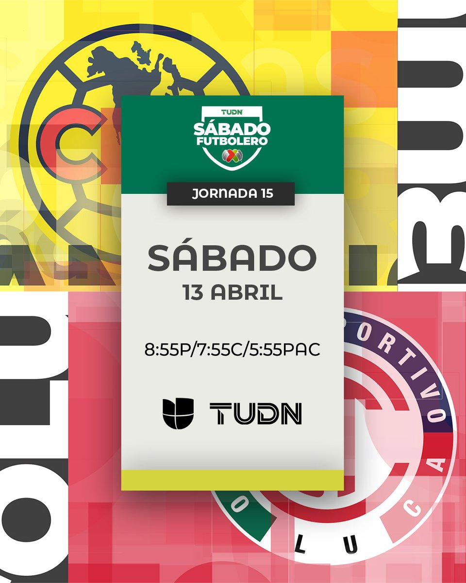 Se acaba el torneo y la cima de la general está en juego este #SabadoFutbolero 🔝💥⚽️ 🦅 @ClubAmerica a demostrar porque es el campeón ante Paiva y sus diablos rojos del @TolucaFC 😈 😉 Sí, se juega en casa: @Univision y @TUDNUSA 📺