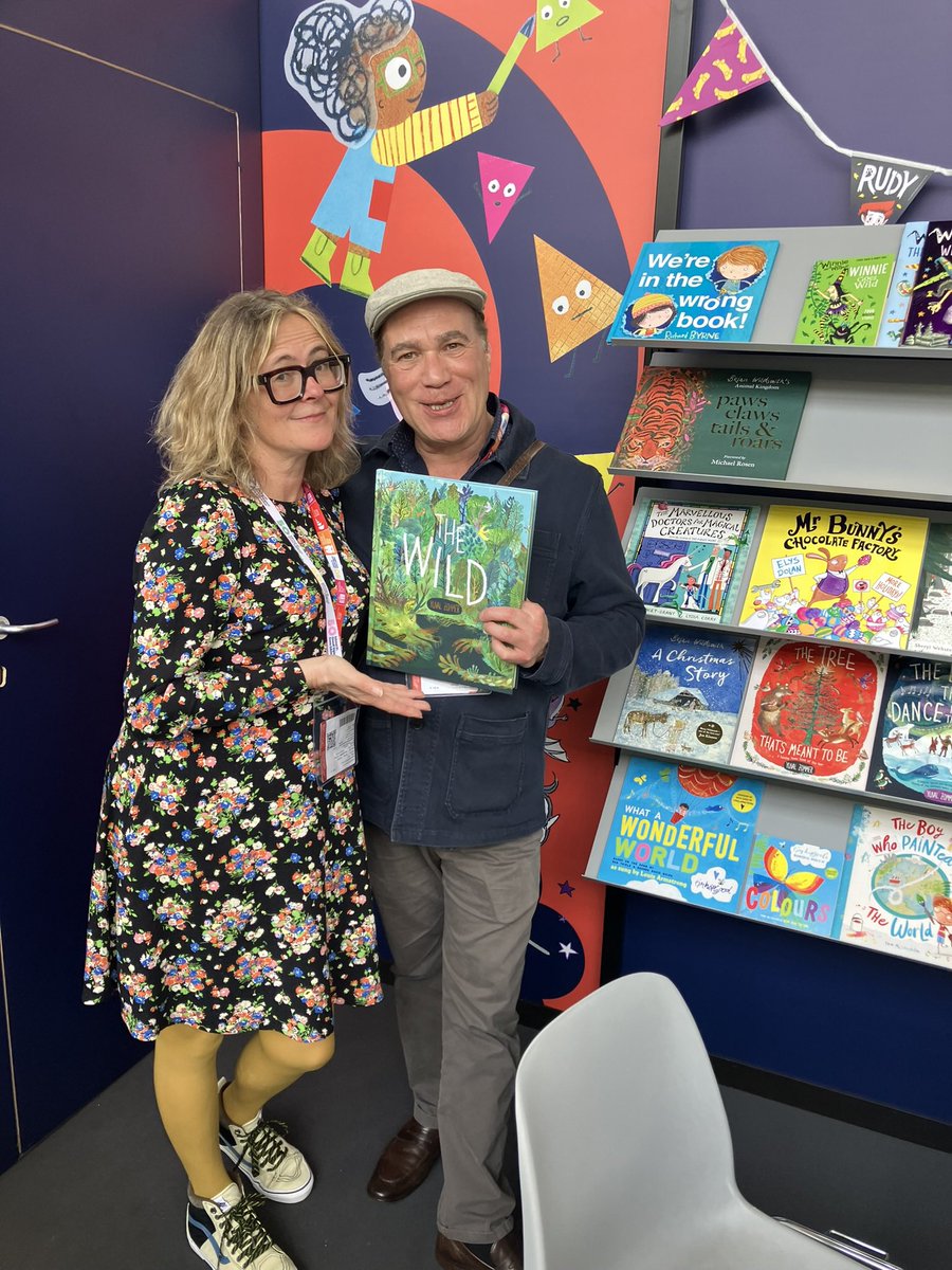 With wonderful art director Holly Fulbrook and ‘ The Wild’, greetings from Bologna Book Fair, Oxford University Press stand 💚 @OxfordChildrens @BoChildrensBook #bcbf2024