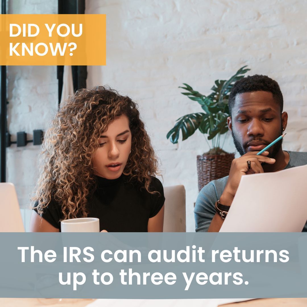 Did you know the IRS can audit returns up to three years?  However, certain exceptions can extend this period.  To safeguard against any surprises, keep your tax records for at least seven years.  #IRSHelp #Taxresolution #Taxreturns
