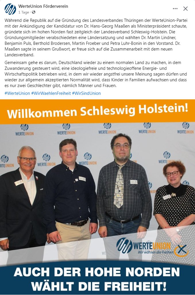 Ein Satz mit X, das wird wohl nix. 😂

#Werteunion Landesverband #SchleswigHolstein.  😁