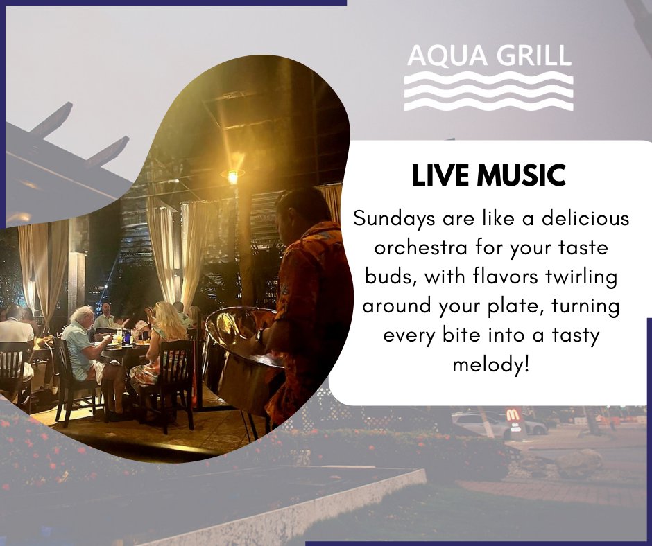 Join us every Sunday for live music and fresh seafood. From our fresh oysters and lobster, we have a very selective menu to accommodate everyone. #livemusic #freshseafood