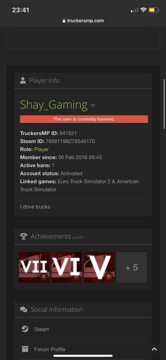 I got banned again from <a href="/TruckersMP/">TruckersMP</a> slayyyyyy. In fairness I did deserve the ban, my wheel disconnected 😭