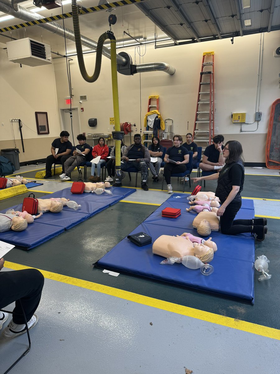 Checking in on the Ramapo Police Youth Academy! Our students are currently getting their CPR certification at Spring Hill Community Ambulance Corps. This awesome partnership allows our students to learn valuable CPR lessons and become certified lifesavers!