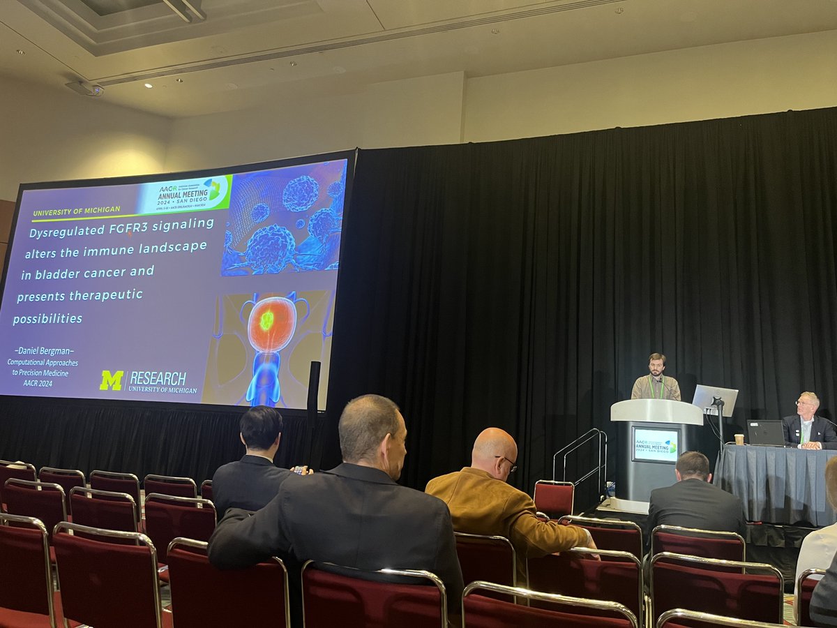 Excited to hear @dbergman78 present on the role of math modeling in precision medicine decisions in bladder cancer @UMich @TrachetteJ Alex Pearson @AACR #AACR24