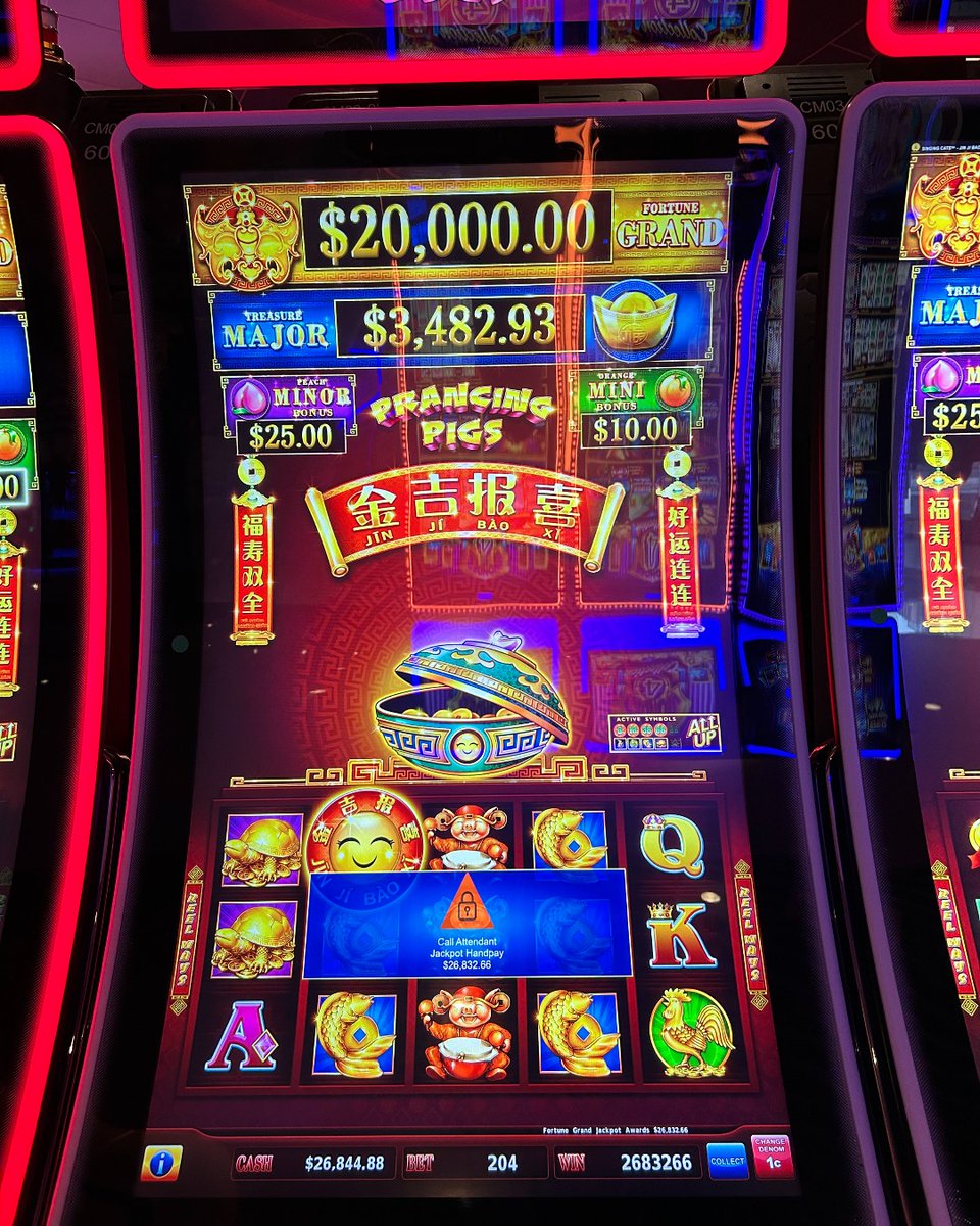 🐷 🐖 💵 Another Prancing Pigs Jackpot for $26,832.66! 😮 😮 😃 Gambling problem? Call 1-800-Gambler