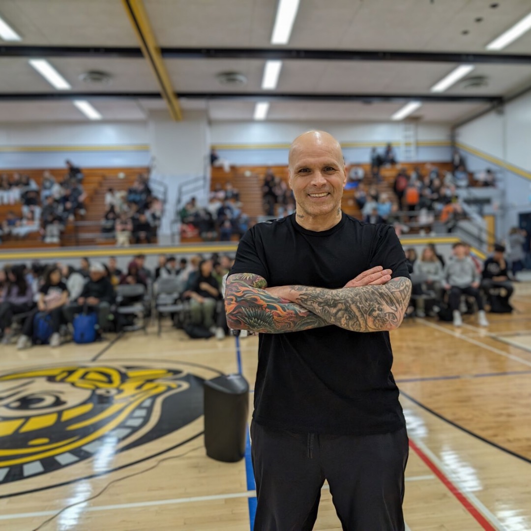 Full circle ⭕ moment. 
In grade 8 I was kicked out of Hugh Boyd high school for using drugs. 
40 years later they brought me back to talk about drugs. Sharing my story of overcoming addiction, mental health, homelessness, and the importance of reaching out if we are struggling.