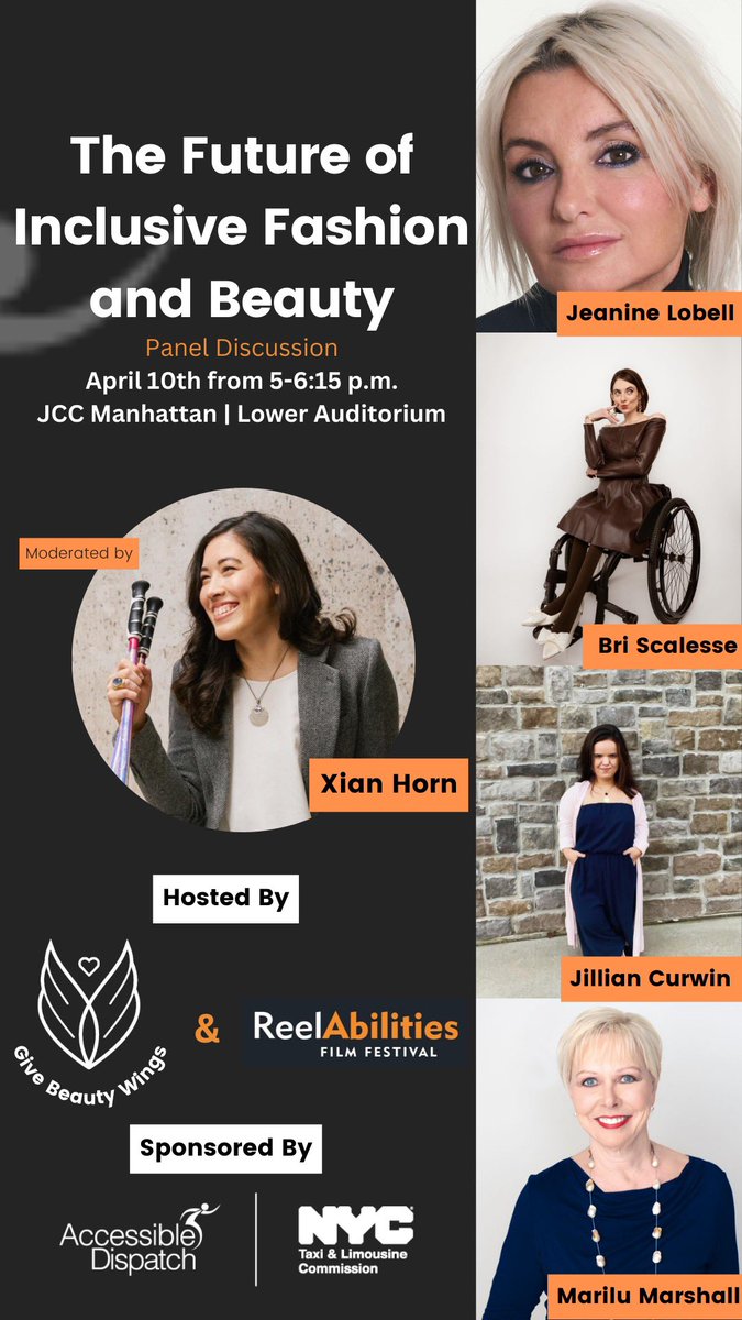 Xian Horn (she/her) (@xianforbeauty83) on Twitter photo Happening tomorrow at 5pm featuring <a href="/jeaninelobell/">jeanine lobell</a> <a href="/BriScalesse/">Brianna Scalesse</a> @jilliancurwin @marilumarshall Register here: reelabilities.org/newyork/event/…! Thank you <a href="/ReelAbilities/">ReelAbilities Film Festival: New York</a> and <a href="/nycaccessible/">Accessible Dispatch 🚖♿️</a>! #InclusiveFashion #InclusiveBeauty #ReelAbilitiesFilmFestival Happening tomorrow at 5pm featuring <a href="/jeaninelobell/">jeanine lobell</a> <a href="/BriScalesse/">Brianna Scalesse</a> @jilliancurwin @marilumarshall Register here: reelabilities.org/newyork/event/…! Thank you <a href="/ReelAbilities/">ReelAbilities Film Festival: New York</a> and <a href="/nycaccessible/">Accessible Dispatch 🚖♿️</a>! #InclusiveFashion #InclusiveBeauty #ReelAbilitiesFilmFestival