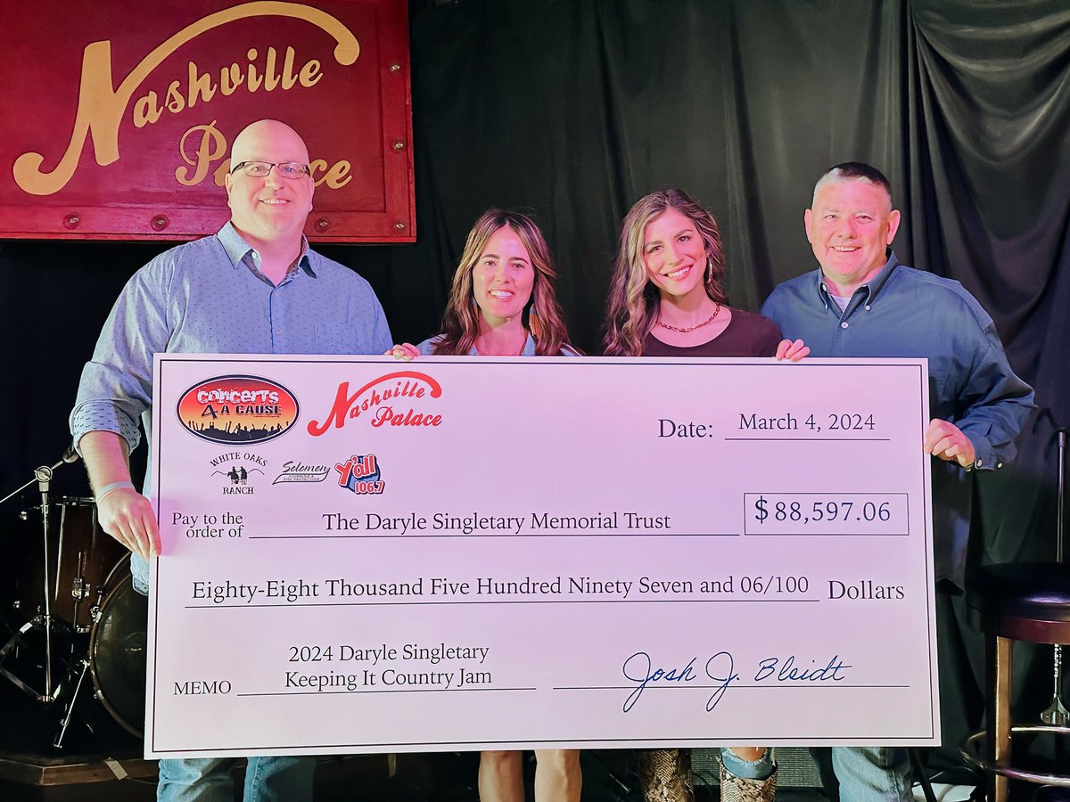 THE 6TH ANNUAL  DARYLE SINGLETARY KEEPIN' IT COUNTRY JAM RAISES $88,597.06