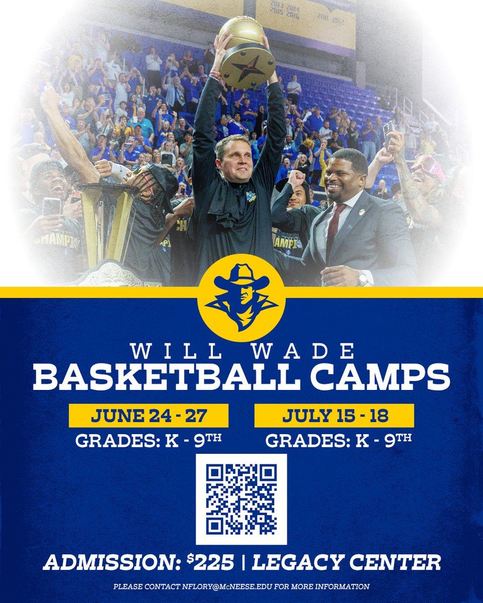 Going to be another great summer in Lake Charles! We're looking forward to seeing everyone at camp. willwadebasketballcamps.com GEAUX POKES
