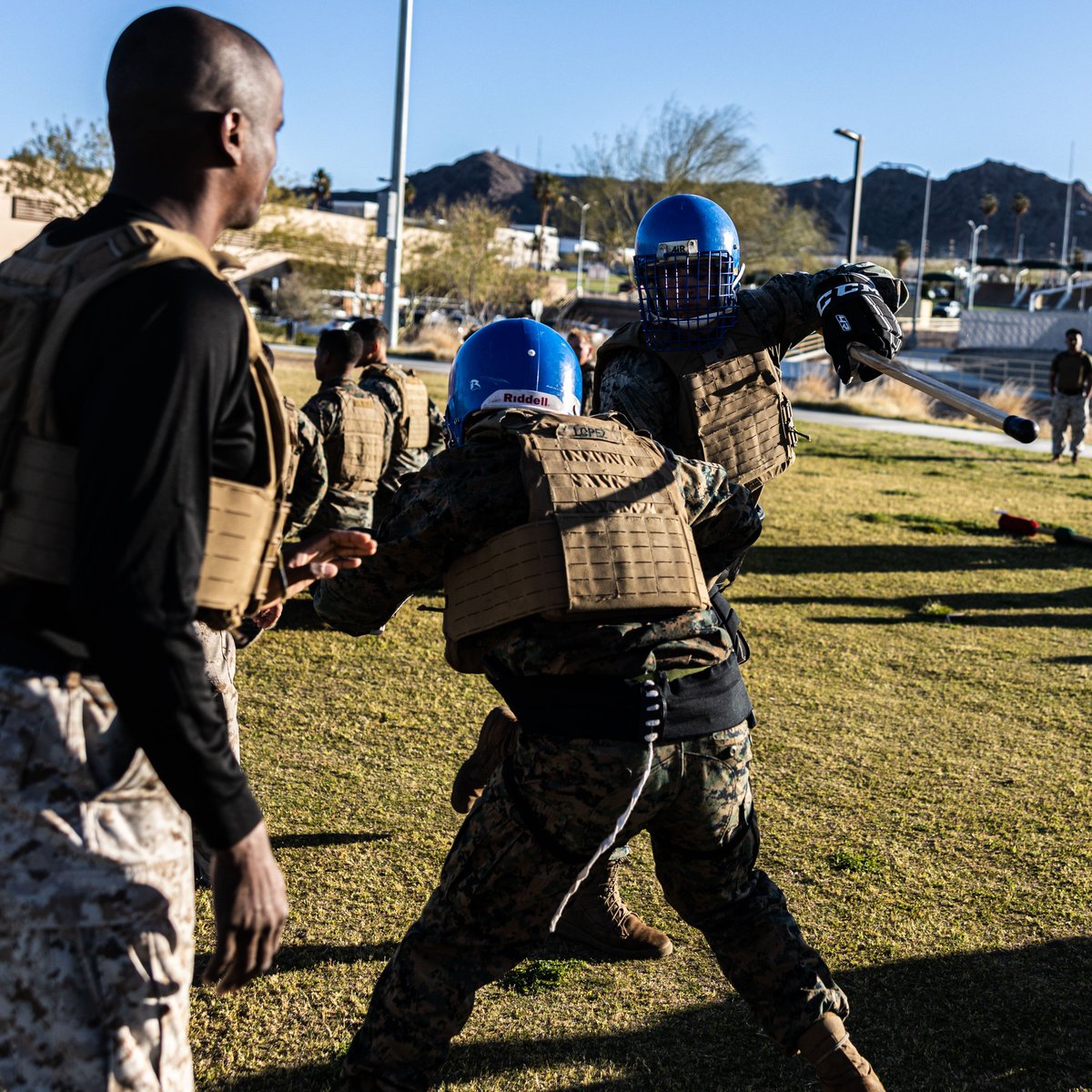 One Mind, Any Weapon Marines with Marine Corps Martial Arts Instructor Course 61-24 conduct their culminating training event at The Combat Center. | @USMC | 📸 LCpl Richard PerezGarcia