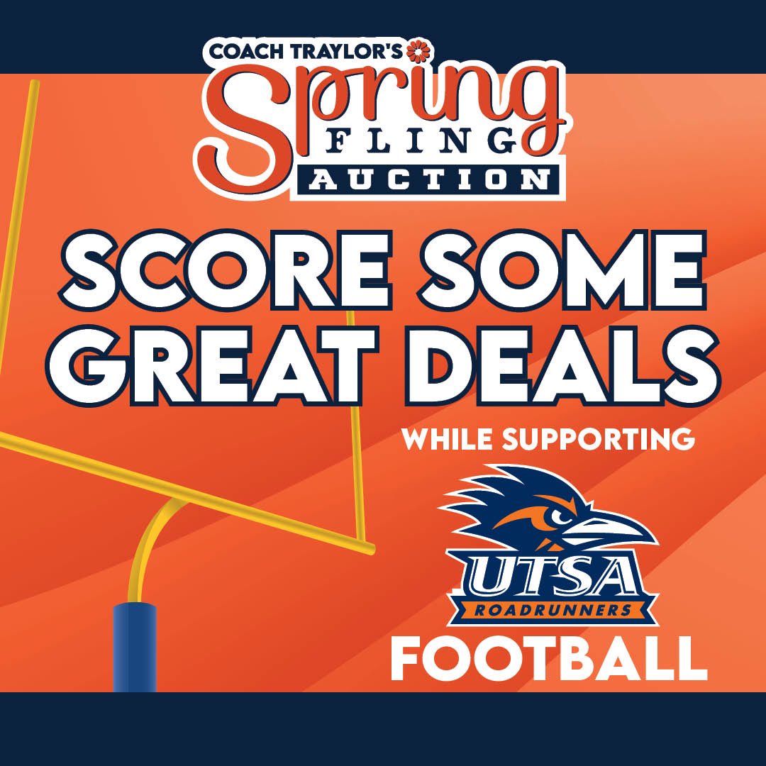 Go Roadrunners! Get your bids in and help support UTSA football. By bidding in this silent auction, you are not just snagging fantastic deals, you are also making a direct impact on the success of our football team. 🙌🏈 coachtraylorauction.cbo.io