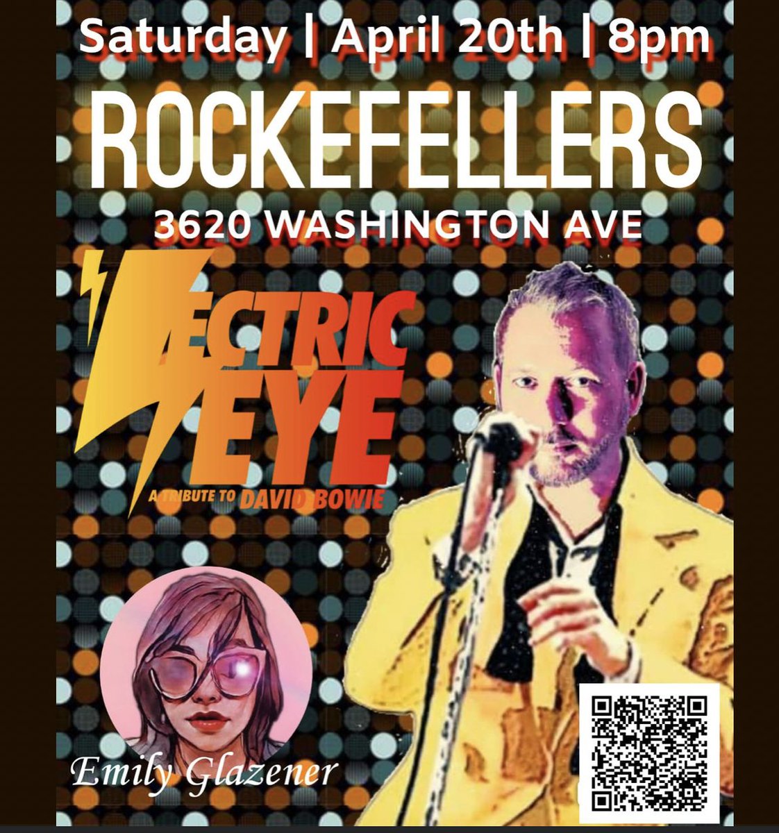 Hey #Houston !! Come celebrate 4/20 with us at Rockefellers Houston with the Music of #DavidBowie featuring Tribute Artists 'Lectric Eye ! Limited Reserved seating ON SALE NOW at EVENTBRITE . #420 @rockefellershou #Bowie #livemusic #concert #tickets #eventbrite