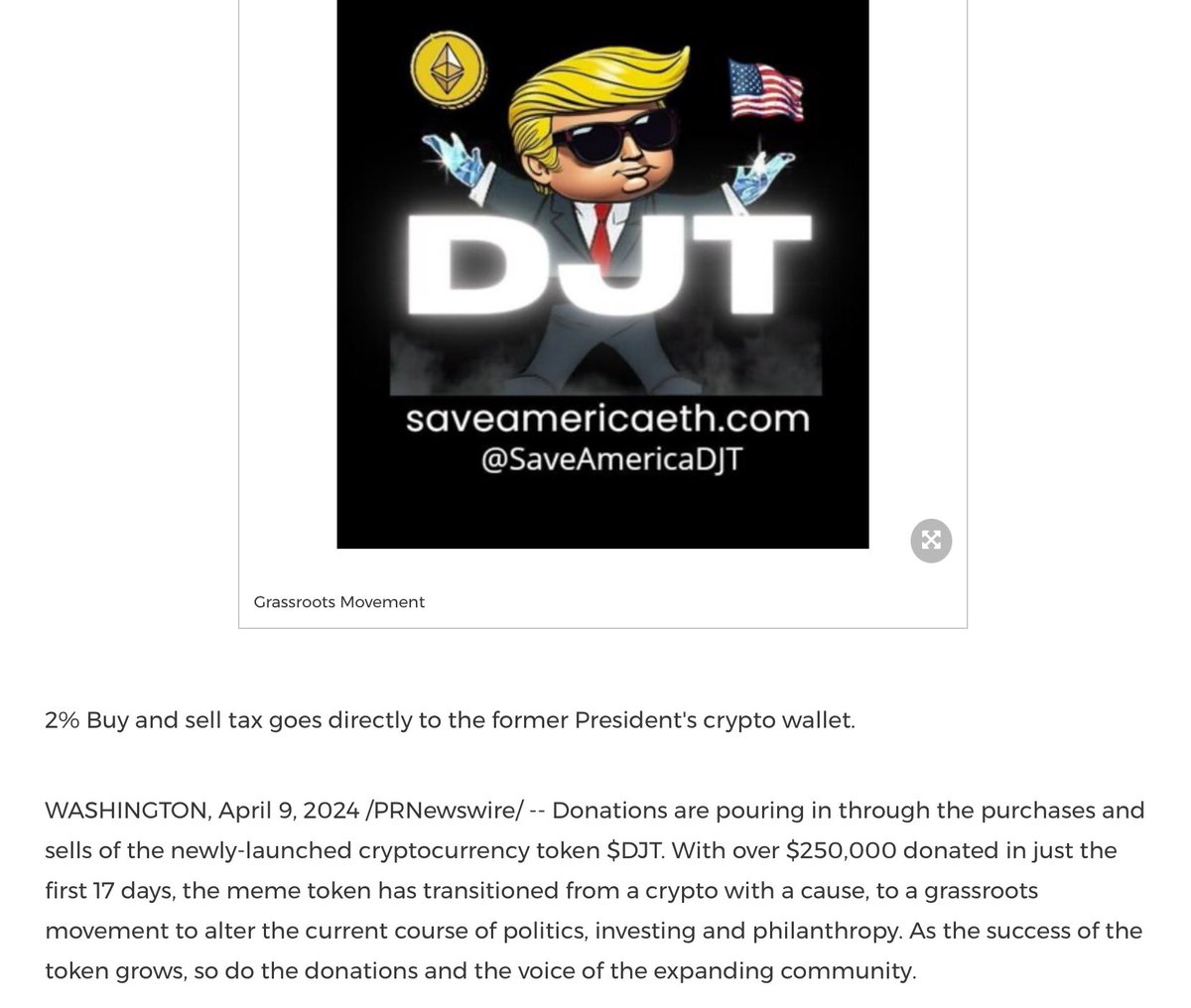 #SaveAmerica Exceeds $250,000 in Donations to Trump Full Press Release HERE: prweb.com/releases/savea… $DJT 🇺🇸