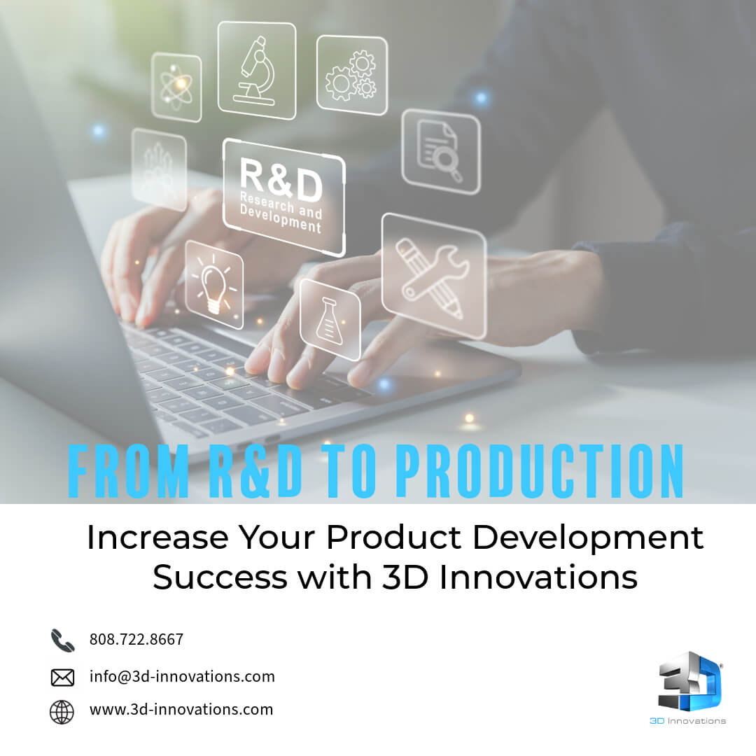 Increase your product development success with 3D Innovations. See how we can help launch your project.

#3DInnovations #ConceptToProduct #ProductDevelopment #ProductDesign #PrototypeHawaii #Prototype #3DDesign #3DDesignHawaii #CADHawaii #3DPrinting #InventionHelp #Upwork #Launch