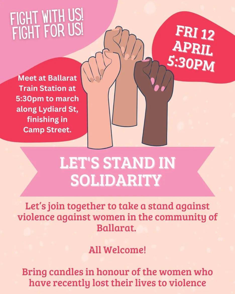 ENOUGH IS ENOUGH! SNAP RALLY #Ballarat to come together to stand against violence and murder of women in our community. Please share: facebook.com/events/s/enoug…