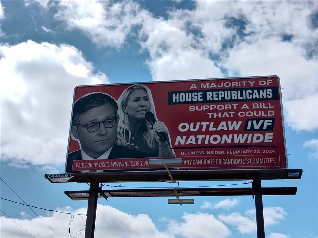 Spotted in #IA01 today. As hard as she may try, @millermeeks can't hide from her anti-choice, anti-IVF record that's beyond out of touch with Iowans.