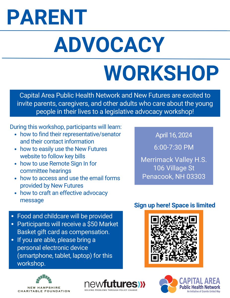 nhcycc's tweet photo. @newfuturesnh is always an excellent resource for families who want to grow their advocacy skills! We'll be checking out this training from New Futures, @CapitalAreaPHN, and NH Charitable Foundation that is specifically geared toward parents. https://t.co/2uNUX6bHcp