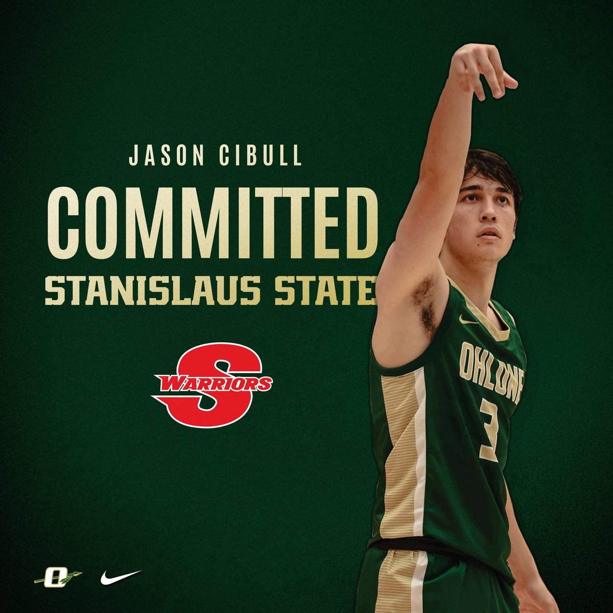 Ohlone College Men’s Basketball Sophomore Jason Cibull has committed to Stanislaus State University on scholarship to continue his athletic and academic career. He joins the Stanislaus Warriors under renowned head coach Paul Trevor to compete in NCAA Division II CCAA competition